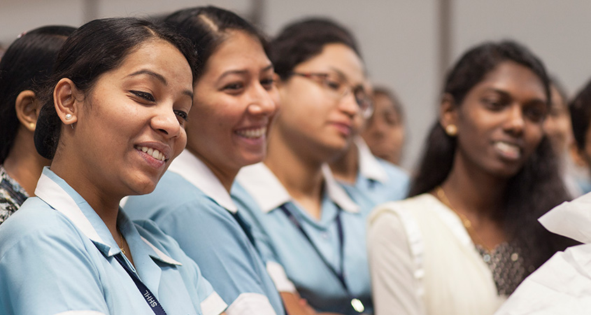 Nurses laughing (photo)