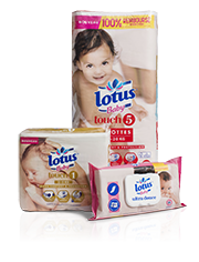 Lotus Baby Touch-bl&ouml;jor och v&aring;tservetter i Frankrike (foto)