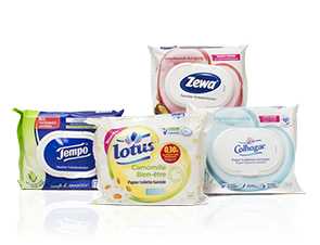 Zewa&reg;/Lotus&reg;/Tempo&reg;/Colhogar&reg;/Edet&reg; Moist toilet paper (logos)