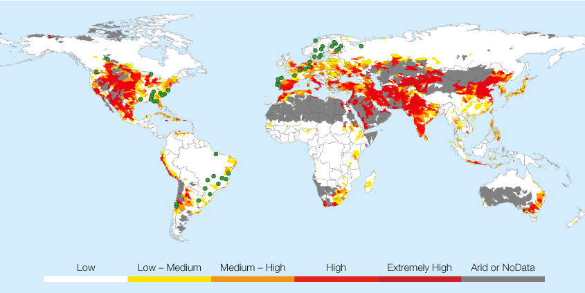 World map &ndash; Water risk assessment (photo)